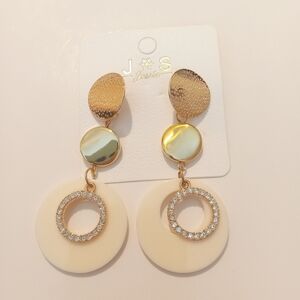 Jessie Long Circle Dangle Earrings